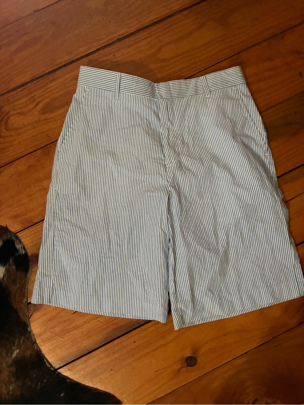 Class Club Women’s Blue and White Stripe Bermuda Shorts